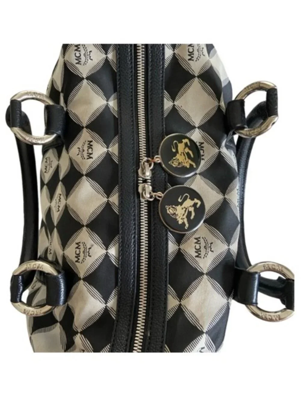 Rare MCM Limited Edition Vintage Diamond Monogram Large Bowling/Travel Bag